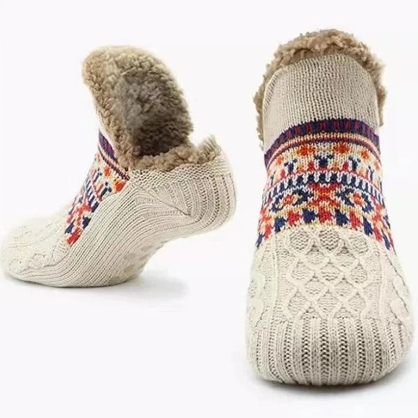 Chaussettes pantoufles antidérapantes doublées peluche – vue 8 | Les Secrets de Léa