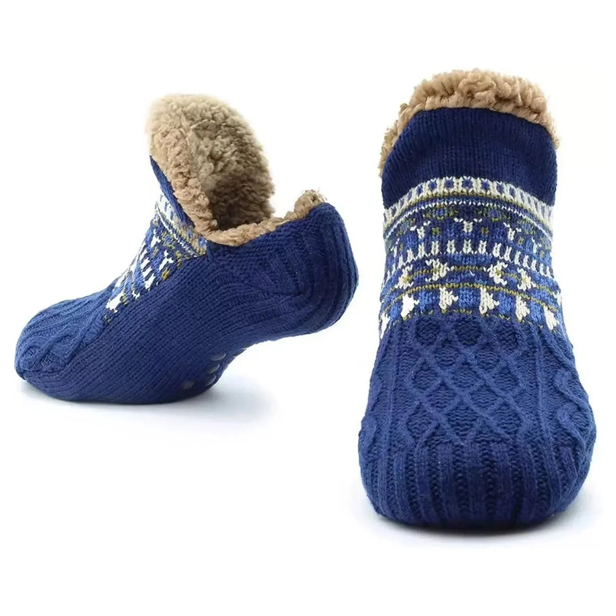 Chaussettes pantoufles antidérapantes doublées peluche – vue 9 | Les Secrets de Léa