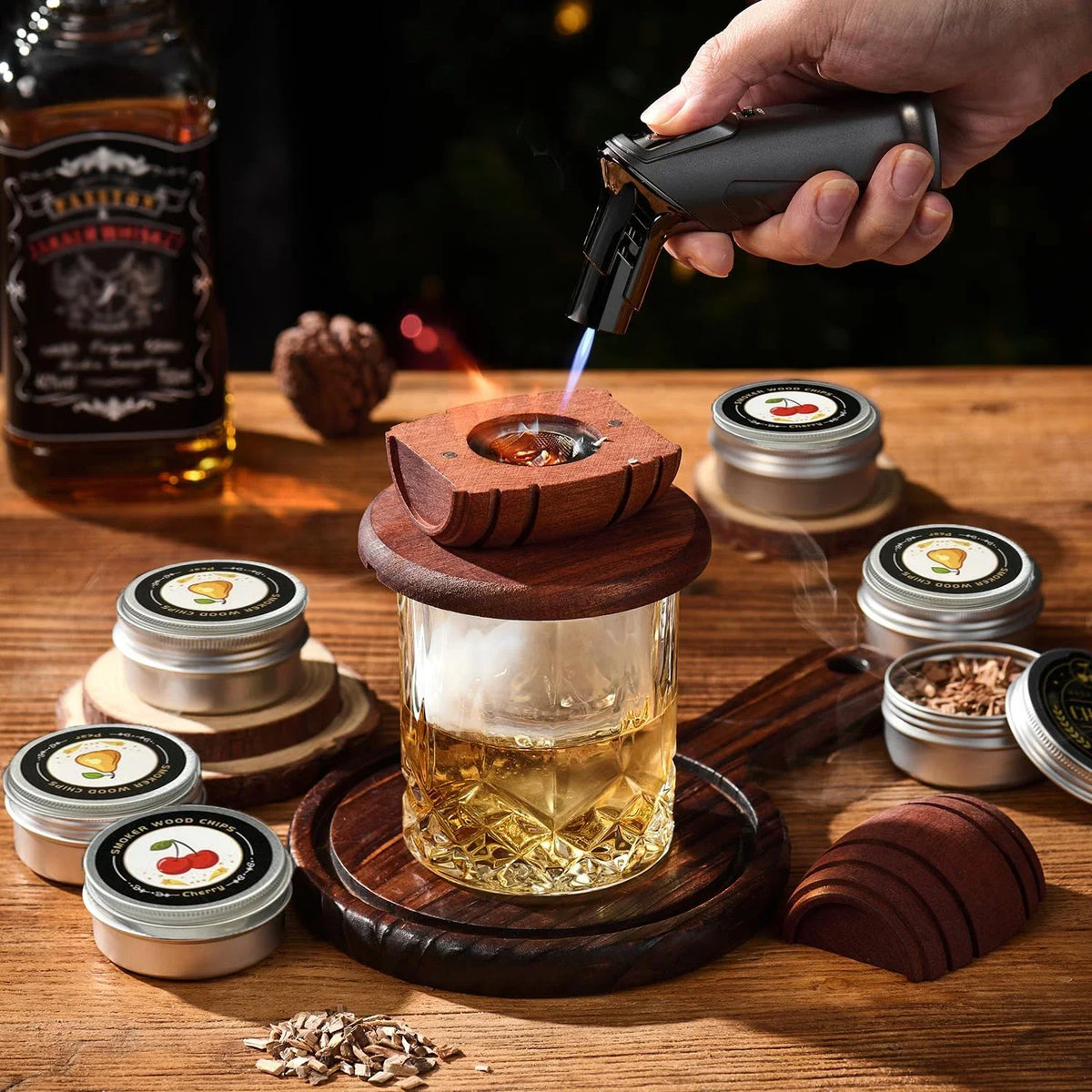 Coffret aromatiseur à cocktails – Copeaux de bois, 6 arômes – vue 4 | Les Secrets de Léa
