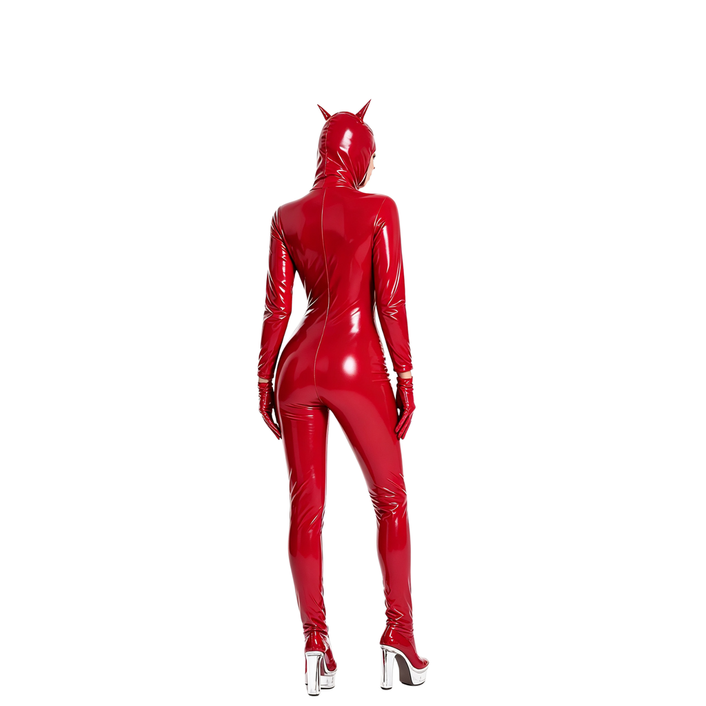 Combinaison similicuir zip entrejambe – noir ou rouge