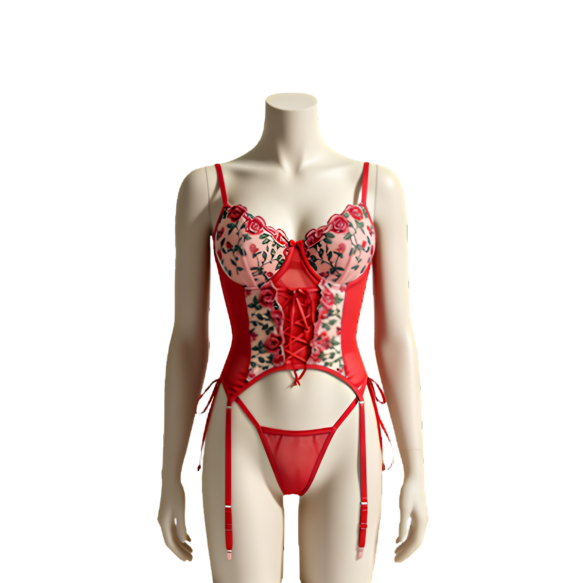 Corset en dentelle brodée florale – Julietta – vue 7 | Les Secrets de Léa