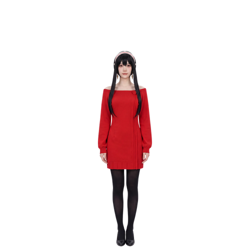 Costume cosplay robe pull rouge – Yor Forger | Les Secrets de Léa