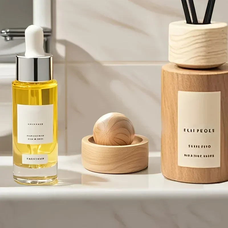 Diffuseur d'huiles essentielles en bois – Boule et socle – vue 6 | Les Secrets de Léa