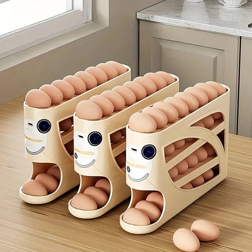 Distributeur d'œufs roulant 3 niveaux pour frigo – vue 2 | Les Secrets de Léa
