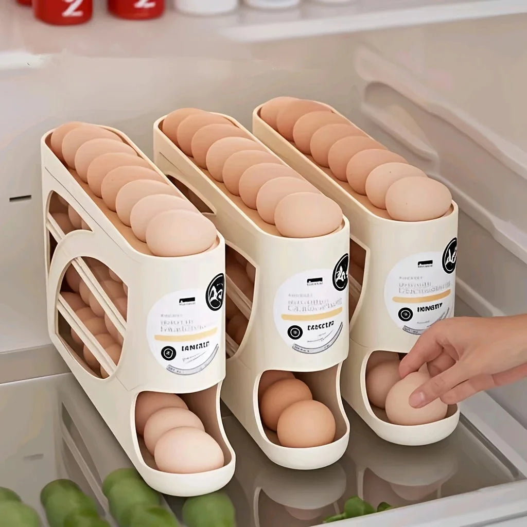 Distributeur d'œufs roulant 3 niveaux pour frigo – vue 3 | Les Secrets de Léa