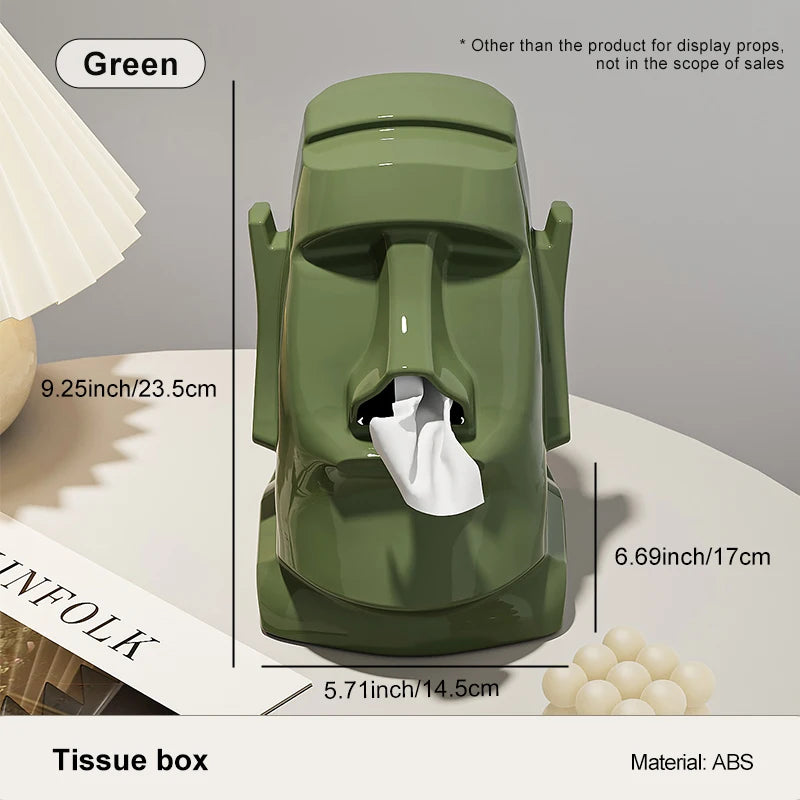 Distributeur de mouchoirs tête de moai – 3 coloris – vue 10 | Les Secrets de Léa
