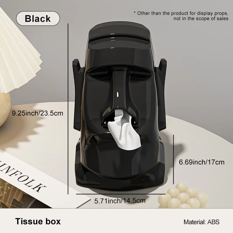 Distributeur de mouchoirs tête de moai – 3 coloris – vue 8 | Les Secrets de Léa