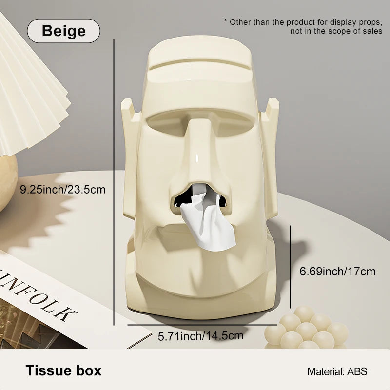 Distributeur de mouchoirs tête de moai – 3 coloris – vue 9 | Les Secrets de Léa