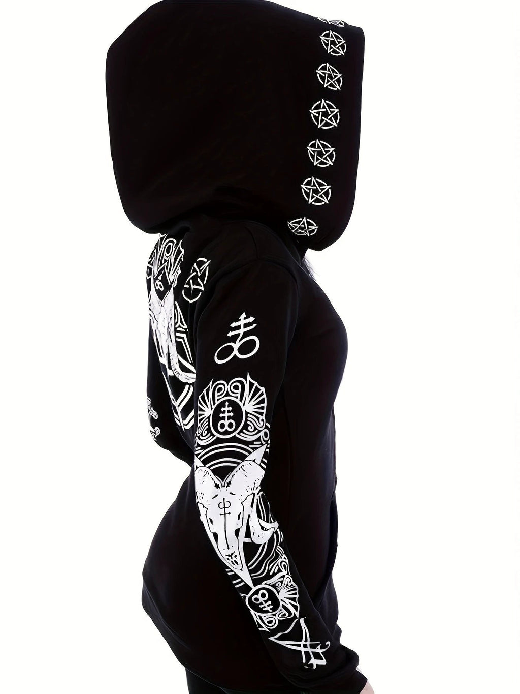 Sweat zippé à capuche femme – Motif géométrique - LSDLBoutique