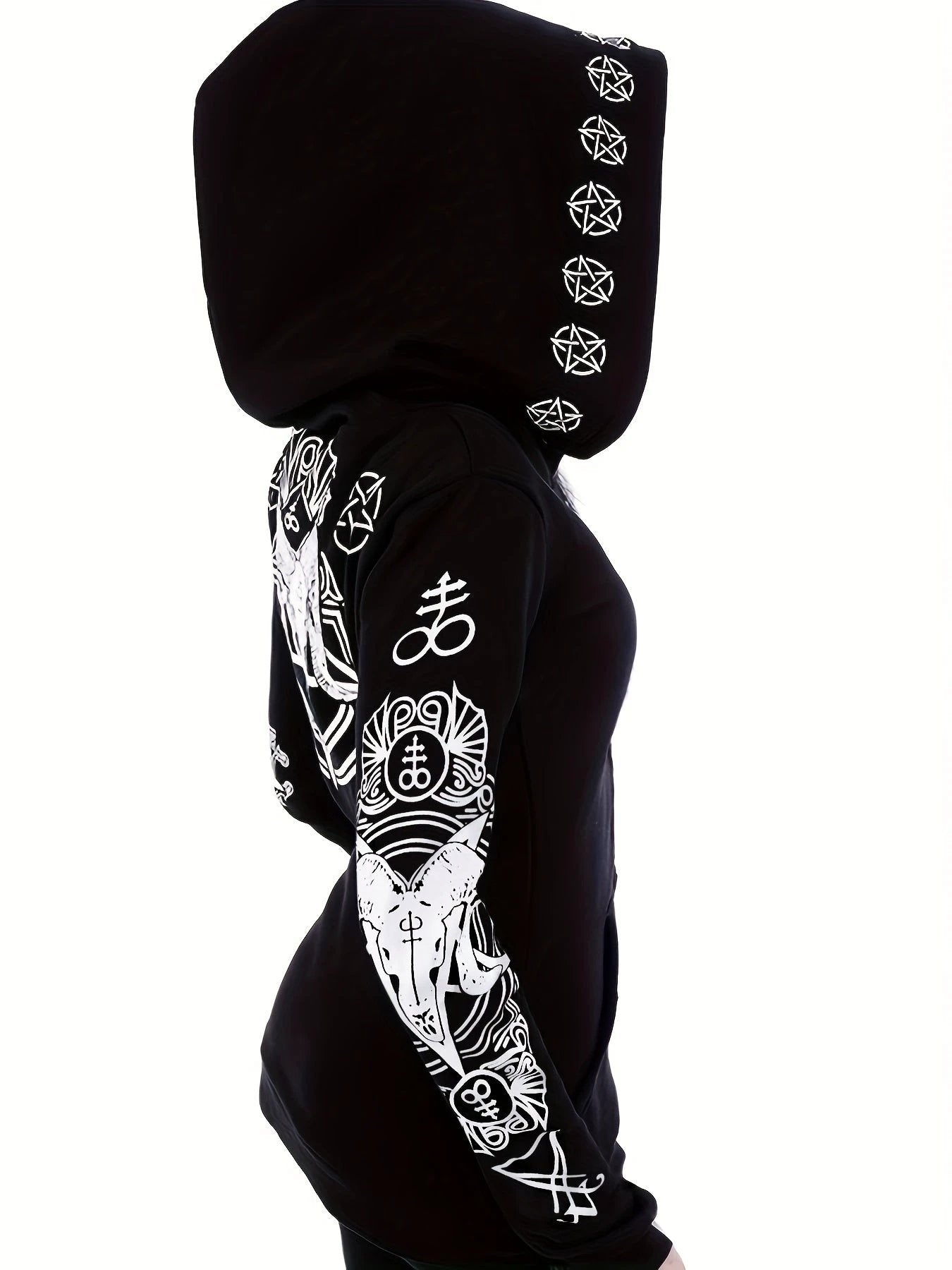 Sweat zippé à capuche femme – Motif géométrique - LSDLBoutique