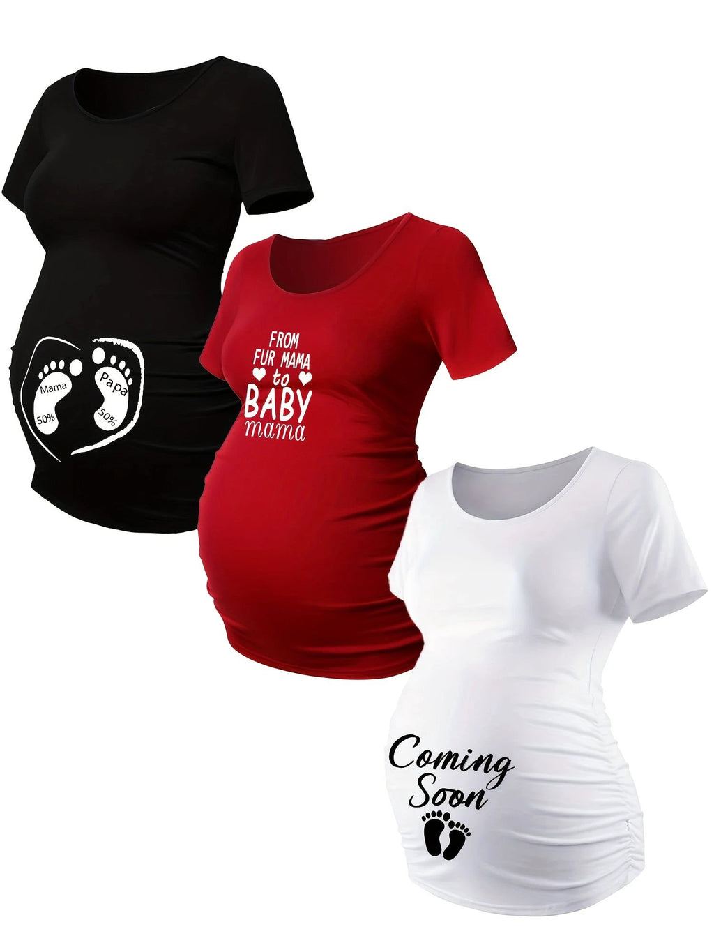 T Shirts Grossesse Lot De 3 Maille Stretch Alphabets - LSDLBoutique