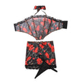 Ensemble bustier et jupe imprimé roses rouges – Beatriz – Les Secrets de Léa