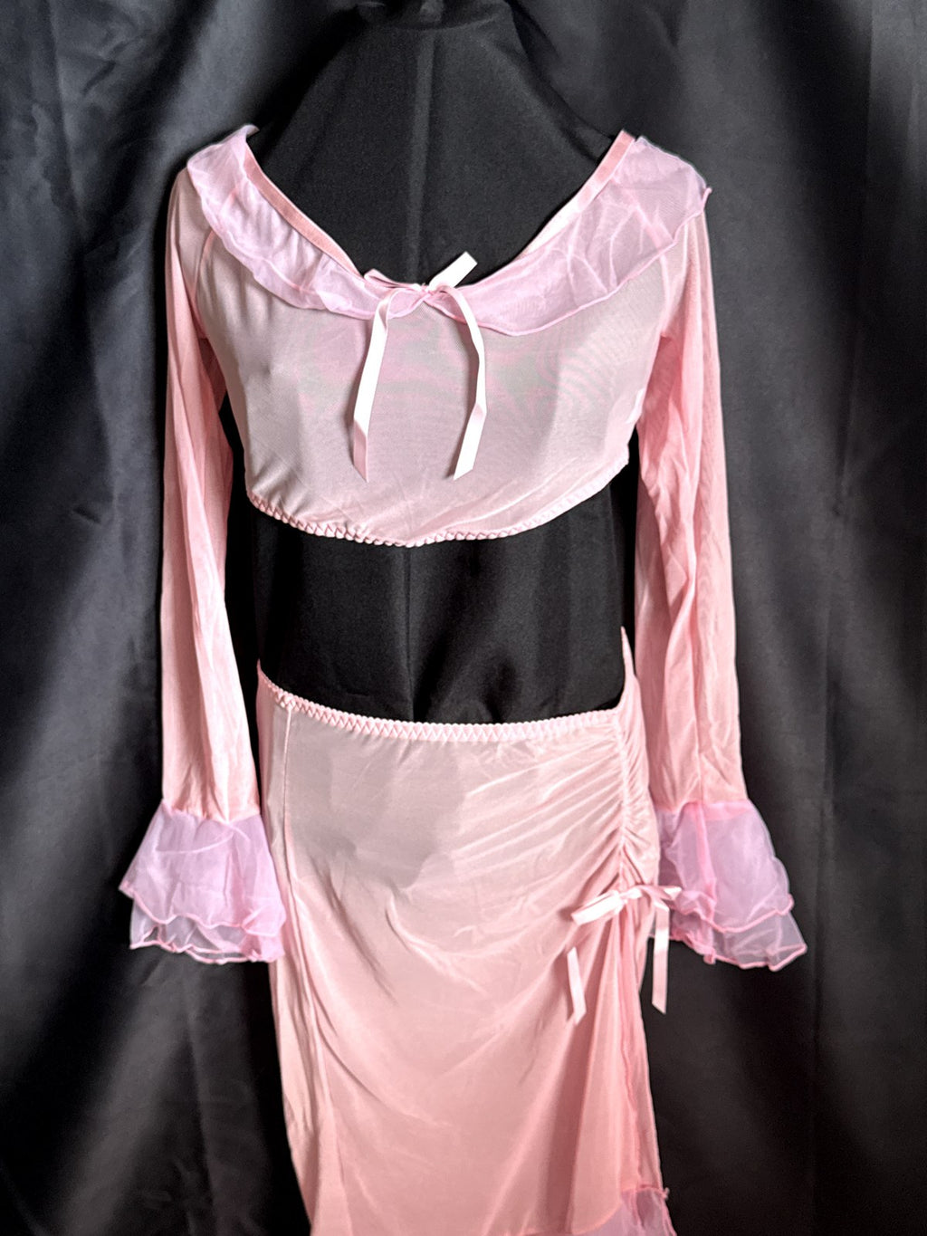 Ensemble top et jupe longue en tulle rose – Bella – Les Secrets de Léa, vue 9