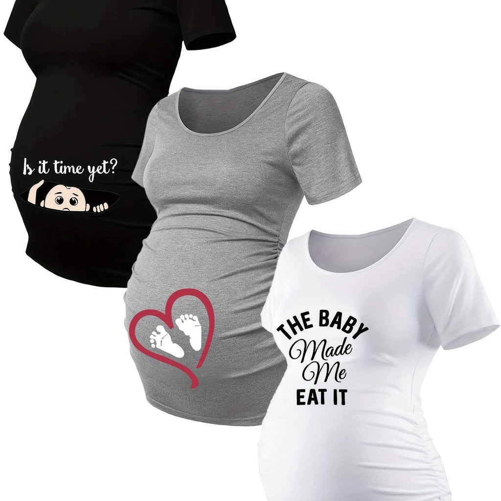 T Shirts Grossesse Lot De 3 Maille Stretch Alphabets - LSDLBoutique