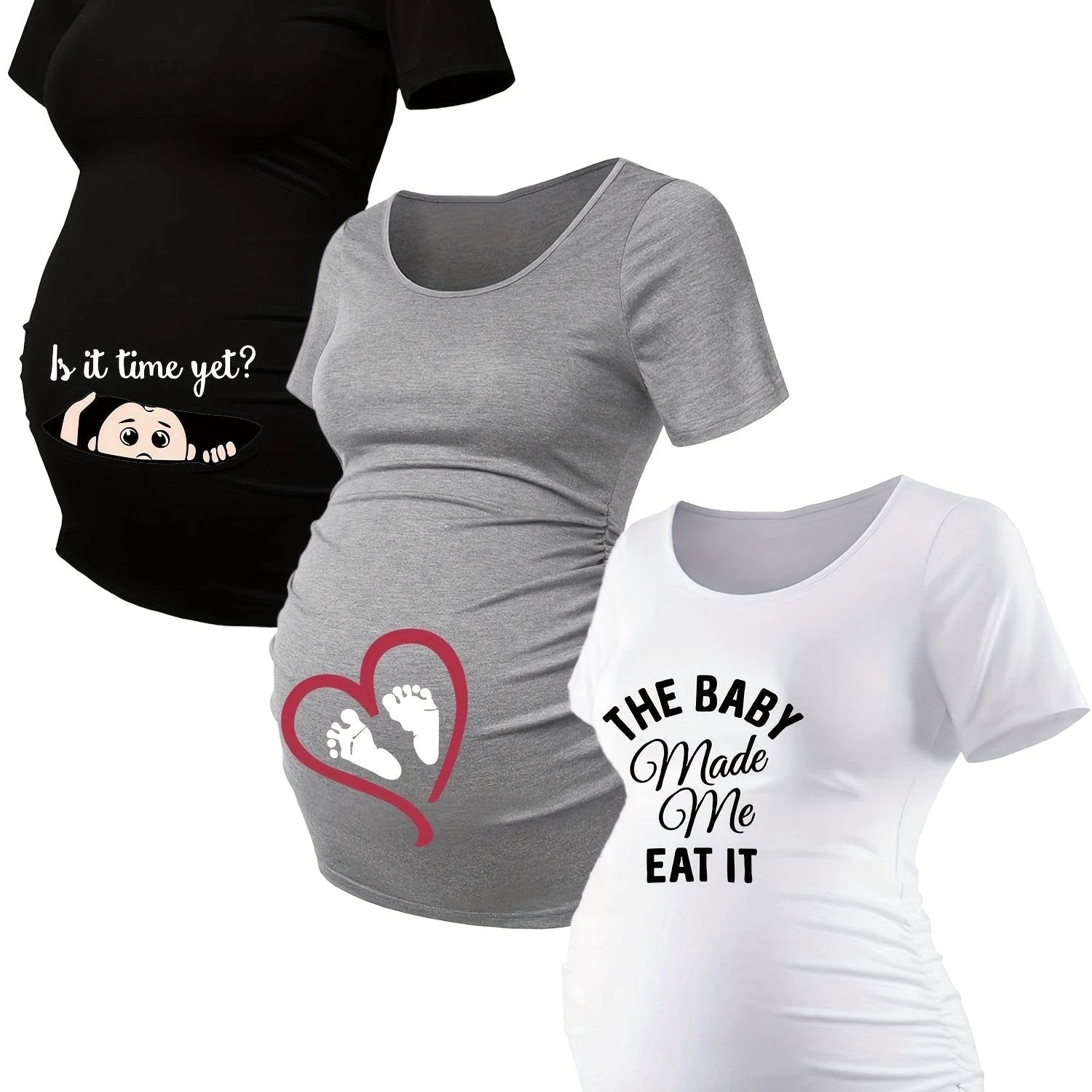 T Shirts Grossesse Lot De 3 Maille Stretch Alphabets - LSDLBoutique