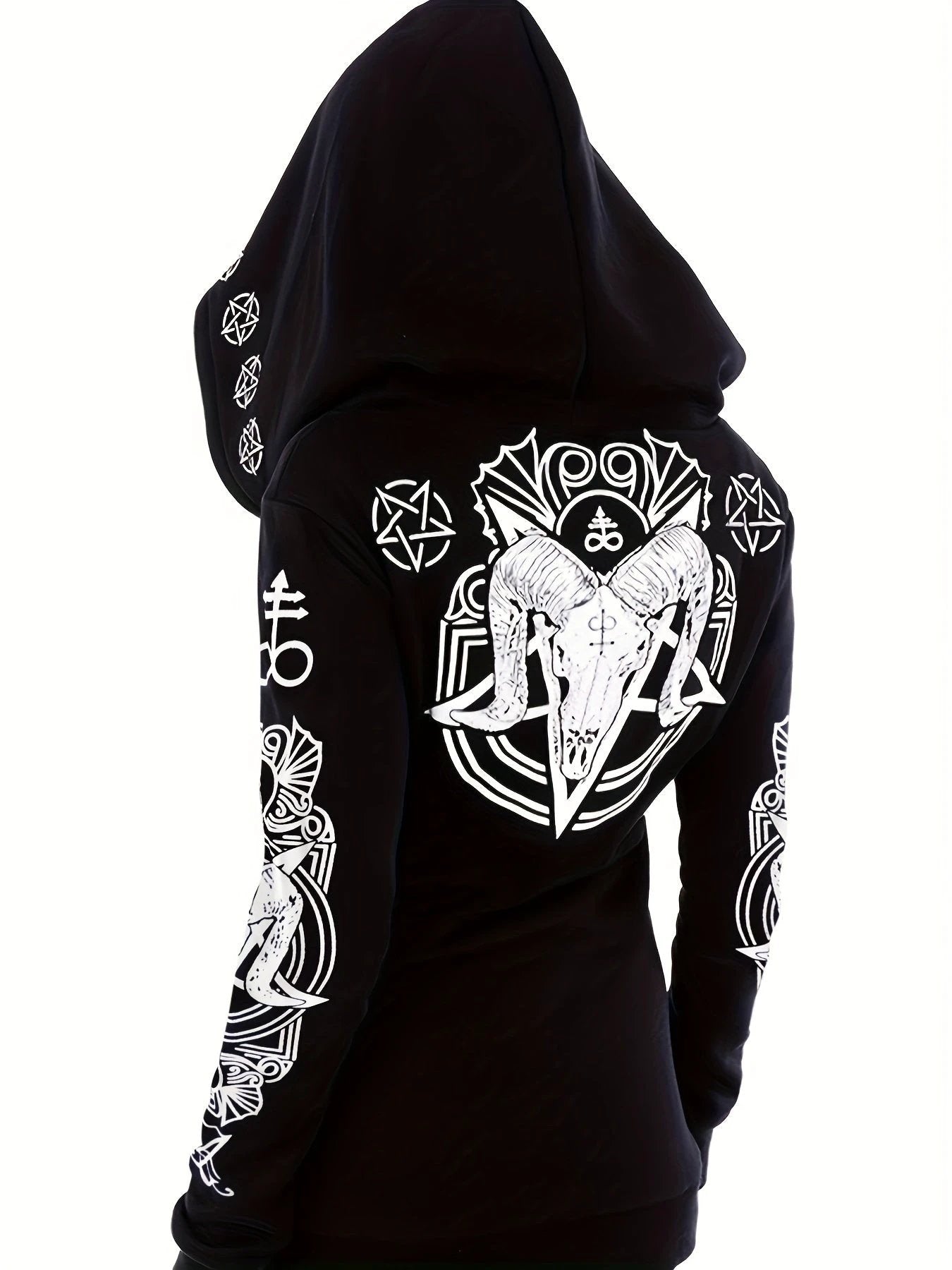 Sweat zippé à capuche femme – Motif géométrique - LSDLBoutique