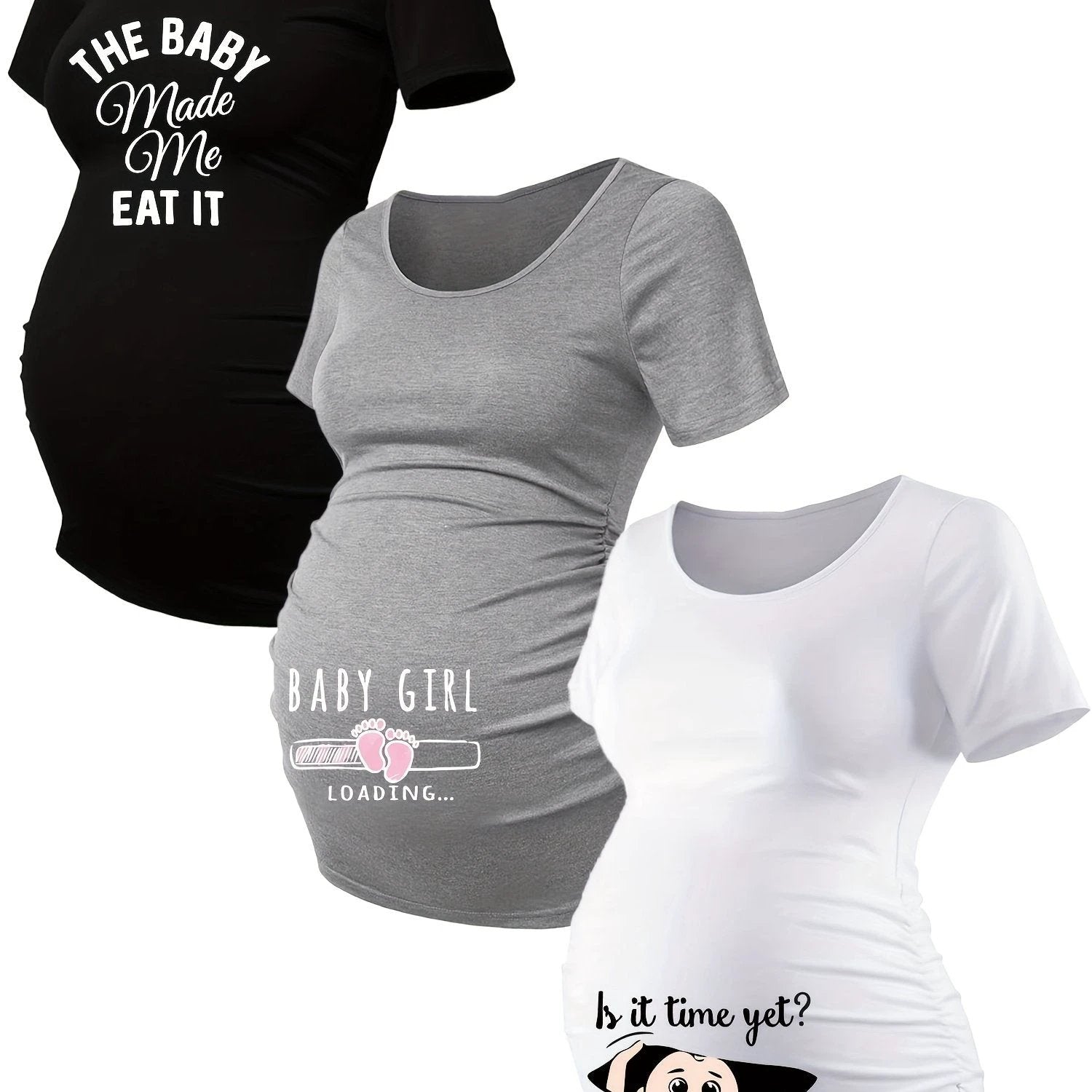 T Shirts Grossesse Lot De 3 Maille Stretch Alphabets - LSDLBoutique