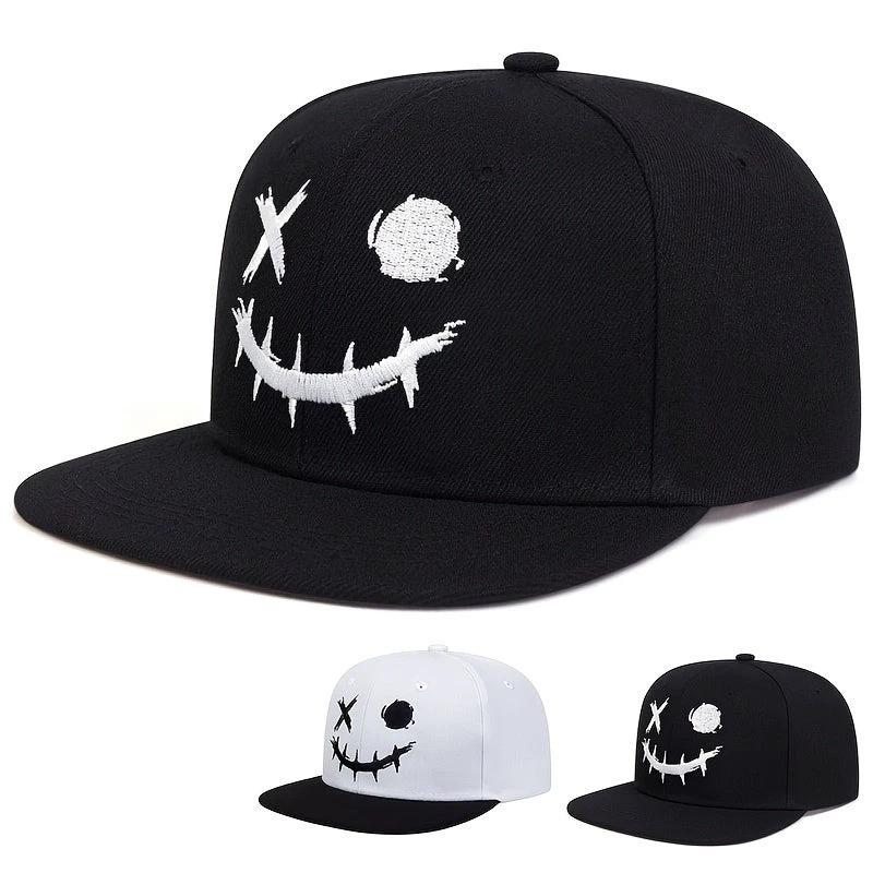 Casquette Hip-Hop Noire à Smiley Brodé - LSDLBoutique