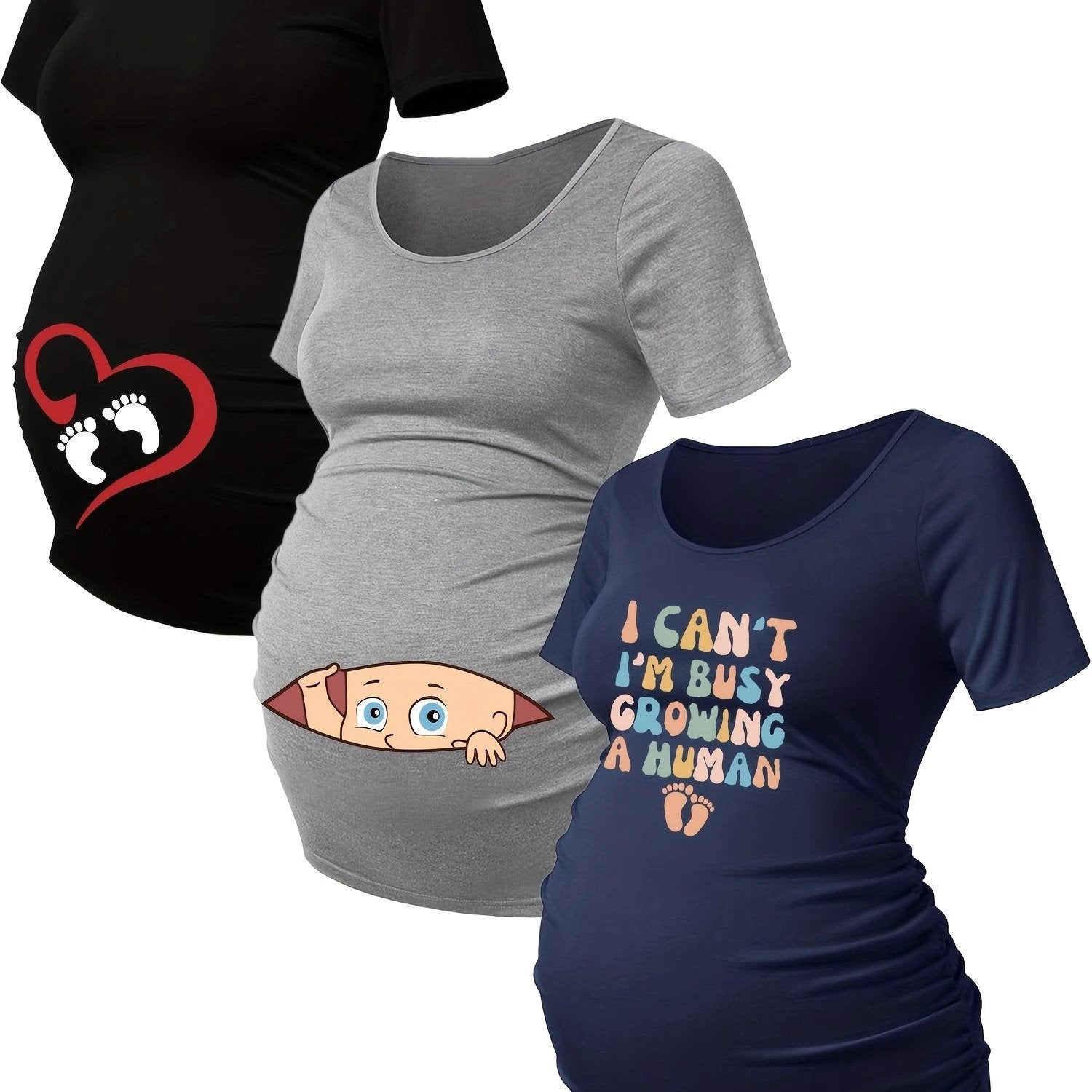 T Shirts Grossesse Lot De 3 Maille Stretch Alphabets - LSDLBoutique