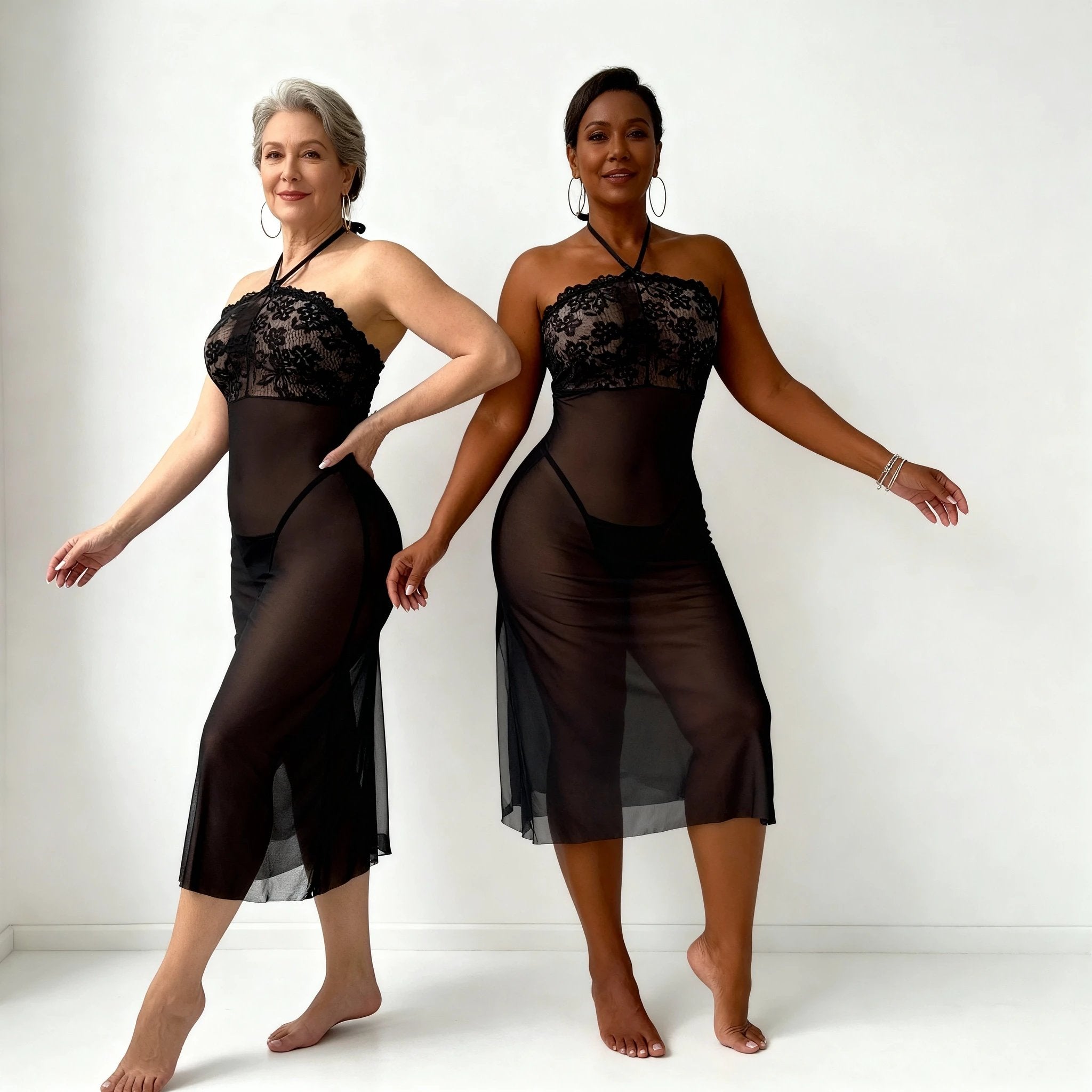Les Secrets de Léa – Robe longue transparente en tulle – Dina - LSDLBoutique