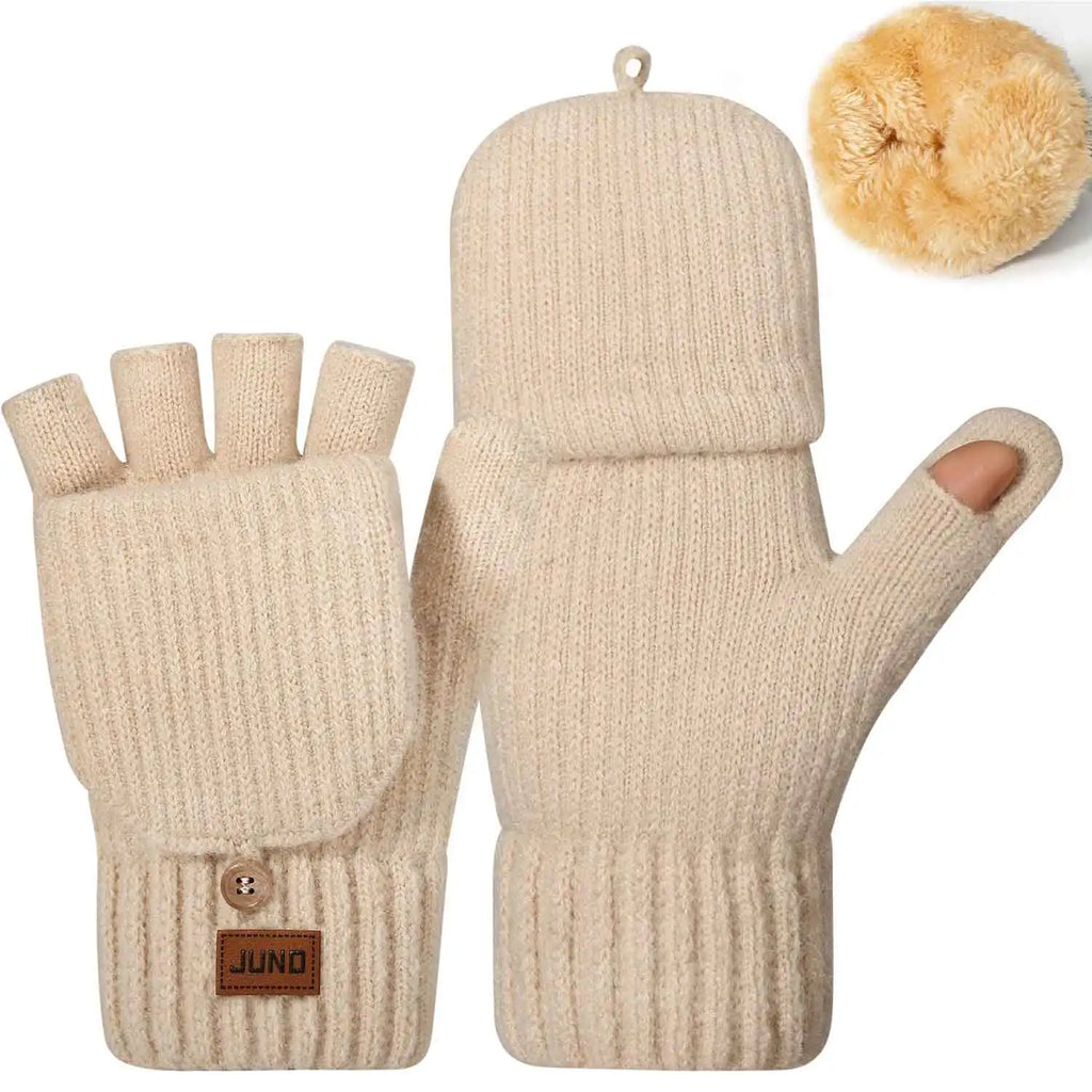 Gants tricotés doublés polaire – Écran tactile, femme – vue 24 | Les Secrets de Léa