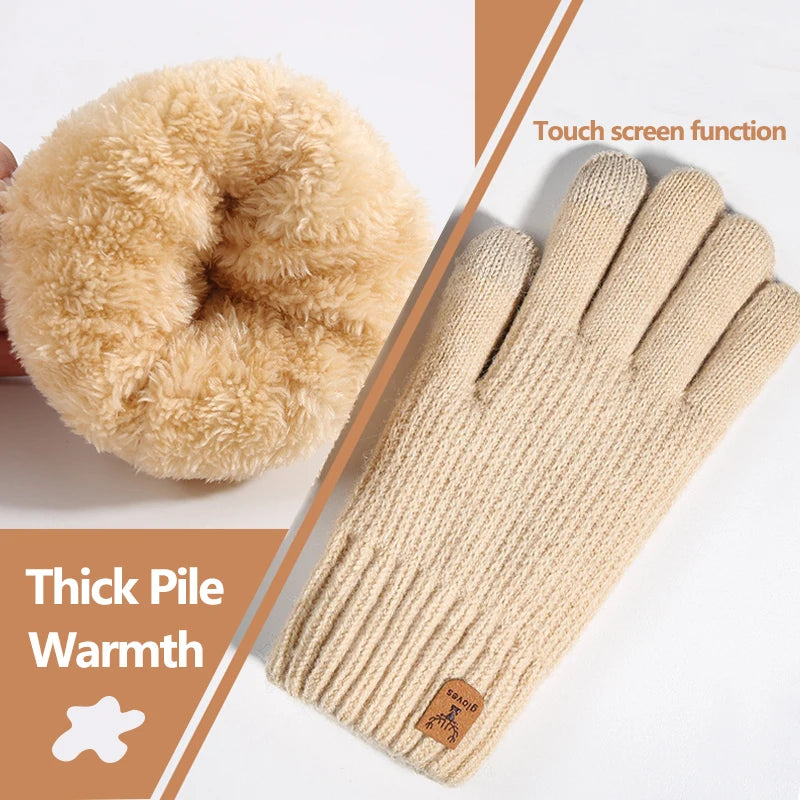 Gants tricotés doublés polaire – Écran tactile, femme – vue 3 | Les Secrets de Léa