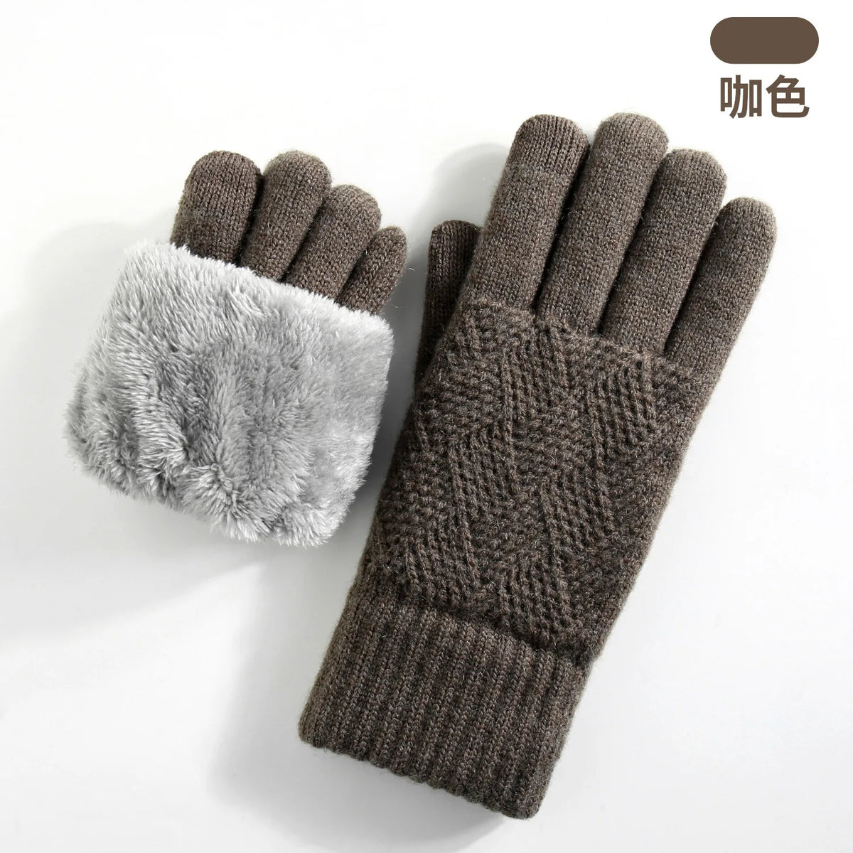 Gants tricotés doublés polaire – Écran tactile, femme – vue 39 | Les Secrets de Léa