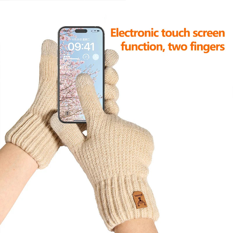 Gants tricotés doublés polaire – Écran tactile, femme – vue 4 | Les Secrets de Léa