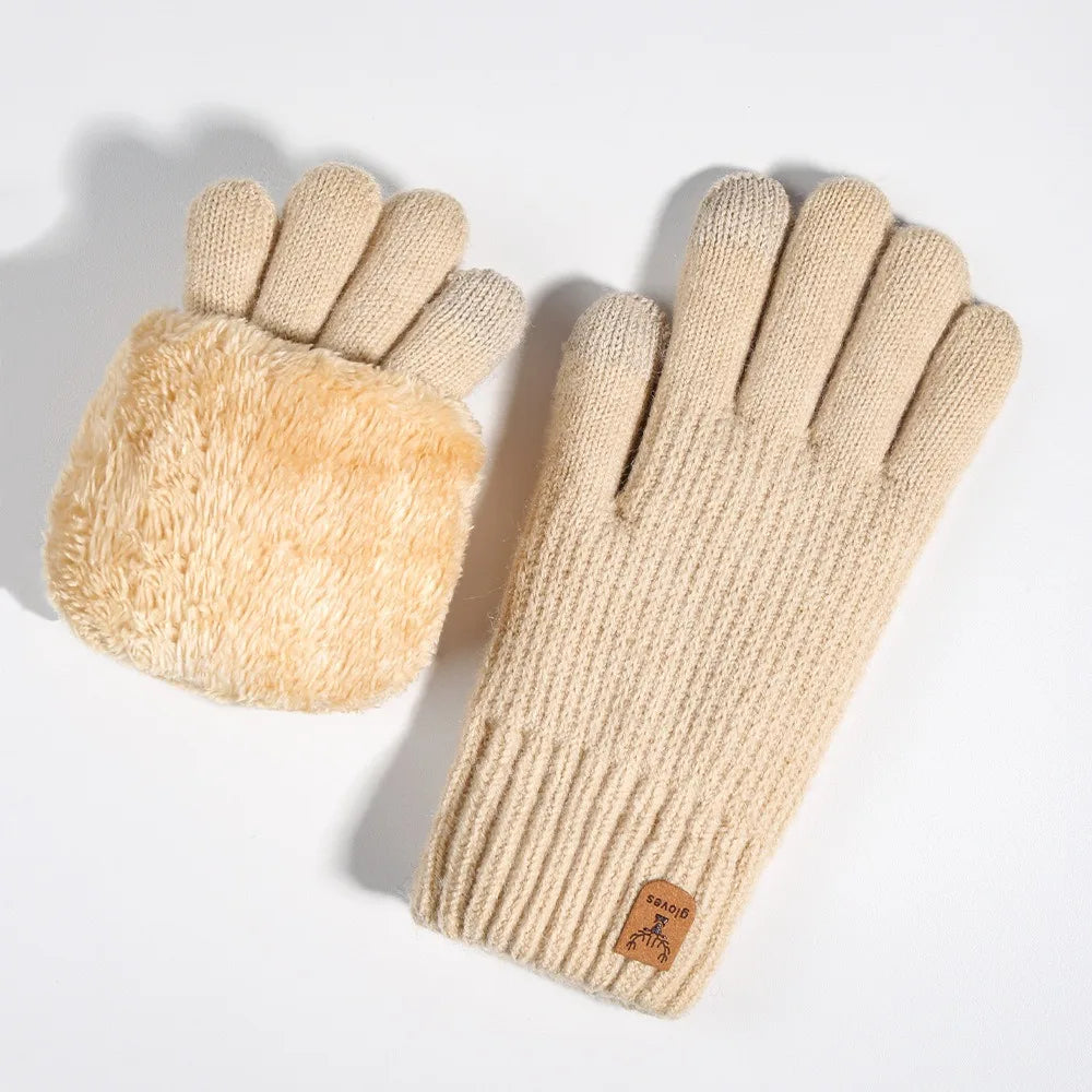 Gants tricotés doublés polaire – Écran tactile, femme – vue 5 | Les Secrets de Léa
