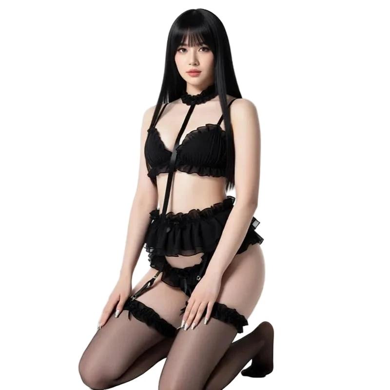 Les Secrets de Léa – Ensemble lingerie dentelle fine guêpière et tulle – Garance - LSDLBoutique