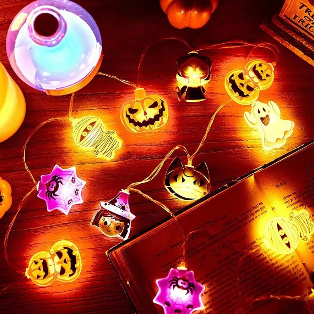 Guirlande lumineuse Halloween citrouilles et fantômes – LED – vue 2 | Les Secrets de Léa