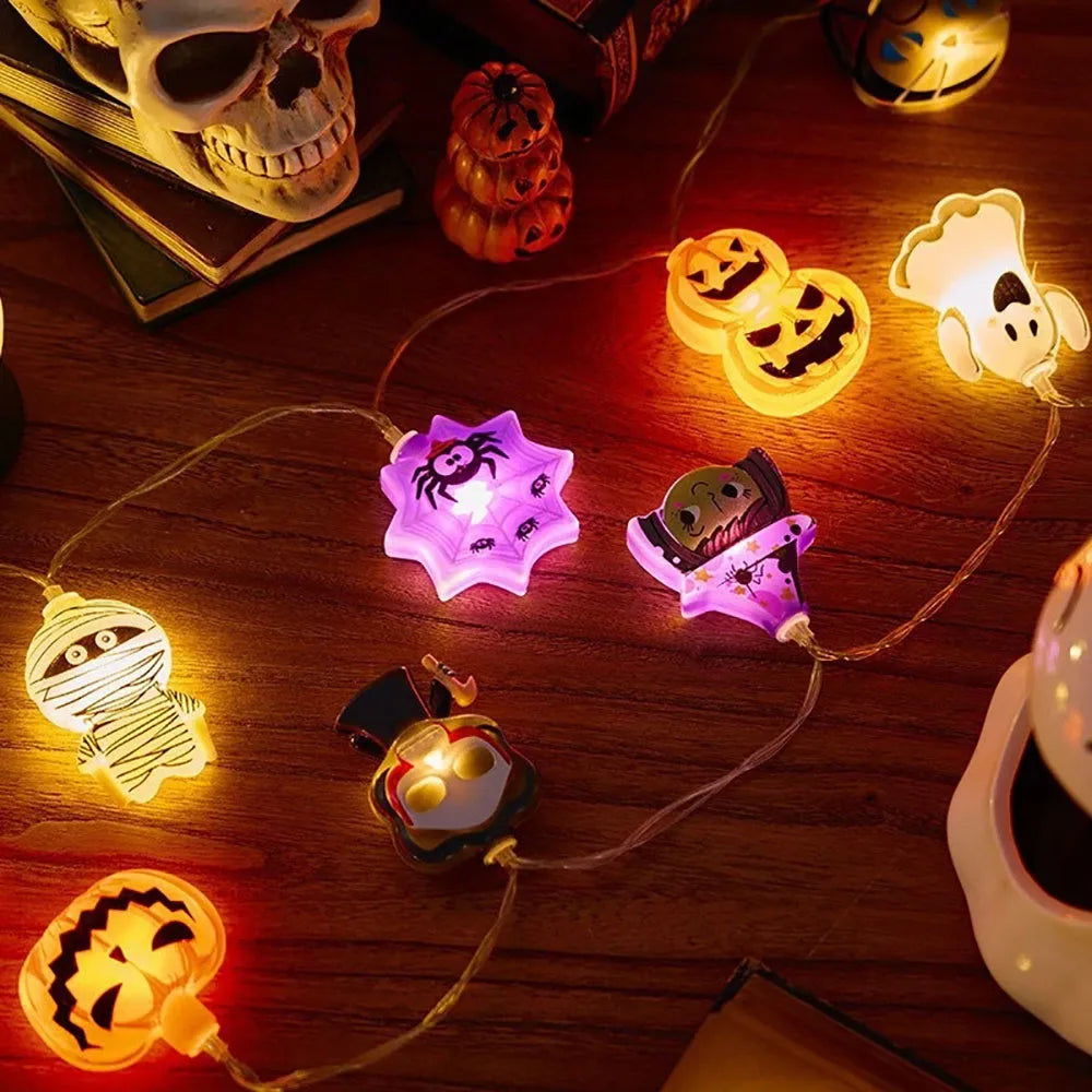 Guirlande lumineuse Halloween citrouilles et fantômes – LED – vue 3 | Les Secrets de Léa