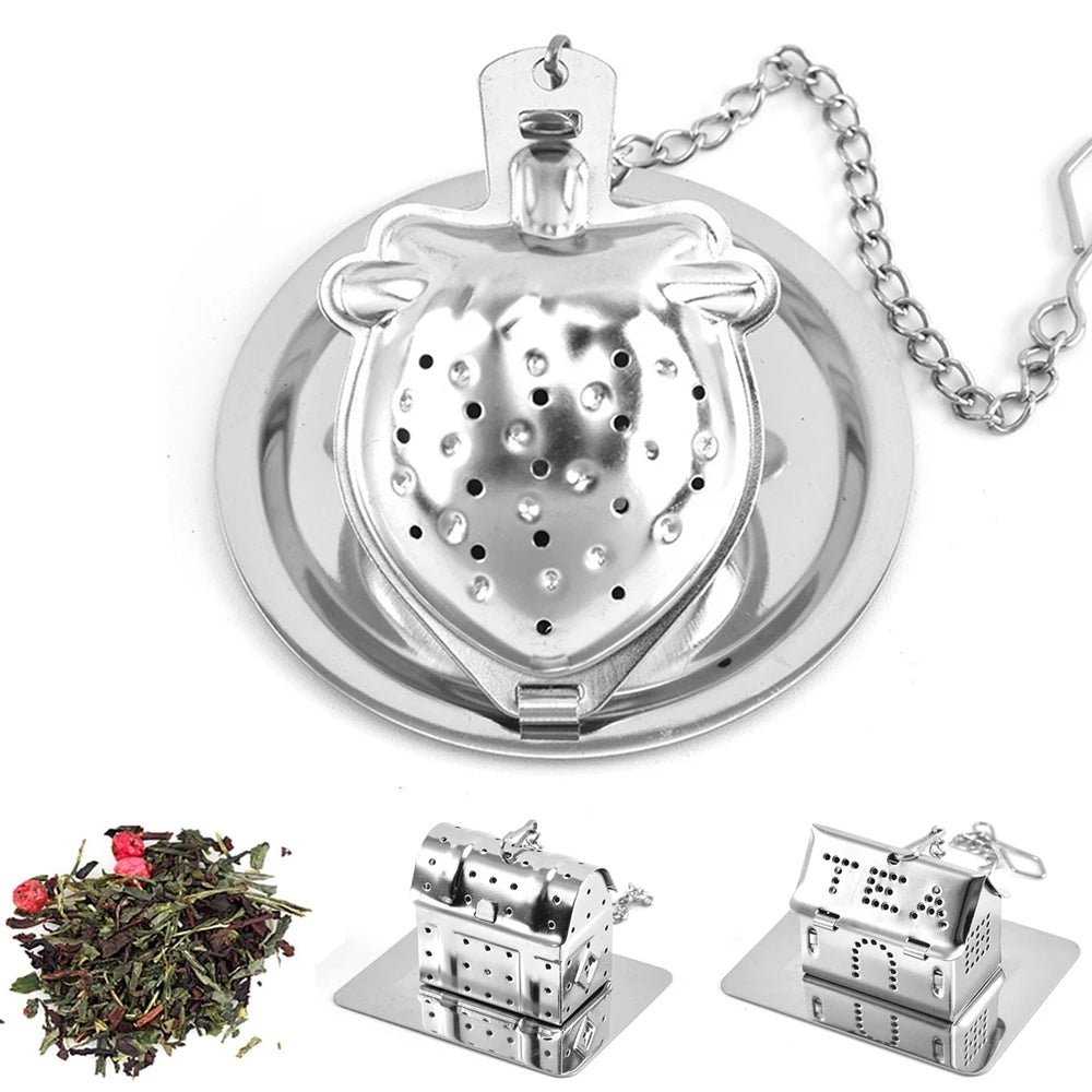 Infuseur à thé en inox – Formes variées, avec chaîne – vue 2 | Les Secrets de Léa