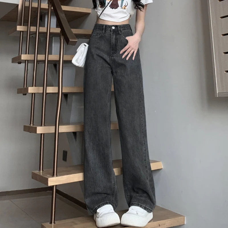 Jean large taille haute femme – 5 coloris – vue 2 | Les Secrets de Léa
