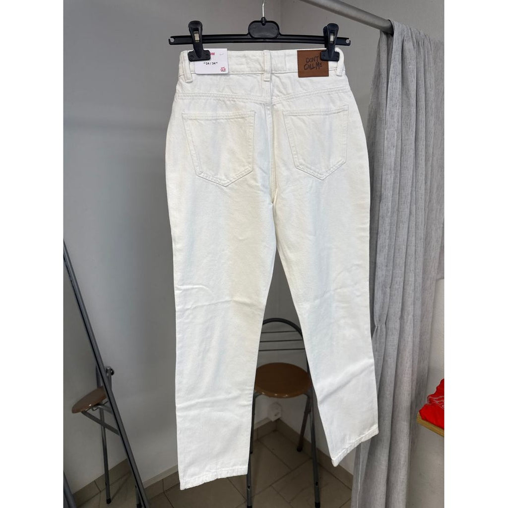 Jean mom taille haute déchiré – Blanc écru – vue 3