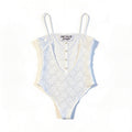 Body dentelle blanc – dos nu échancré Jennyfer, présenté à plat sur fond blanc