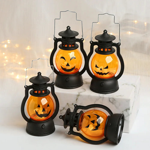 Lanterne LED citrouille Halloween façon lampe à huile | Les Secrets de Léa