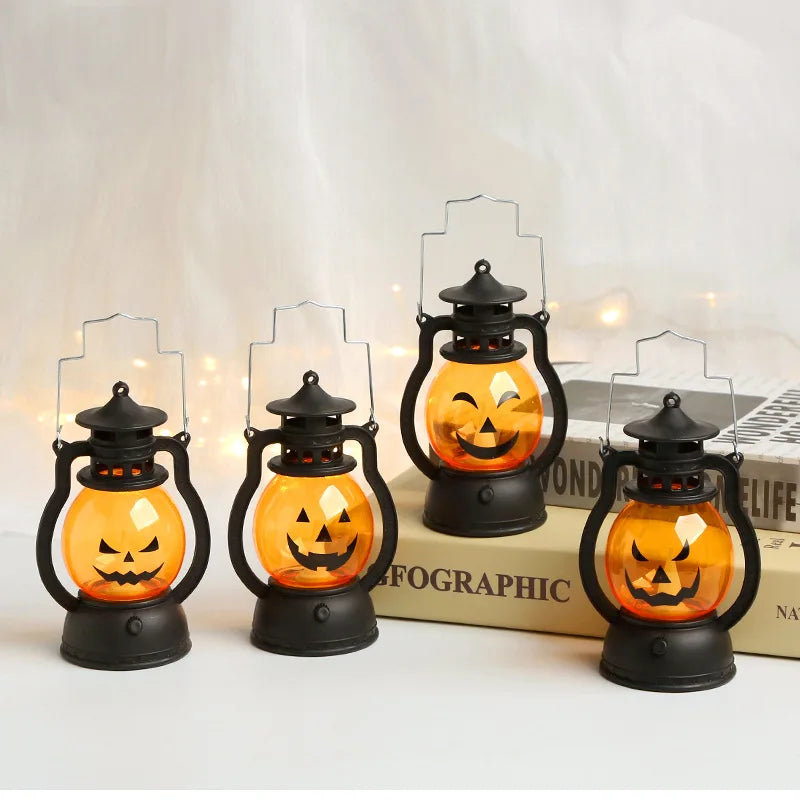 Lanterne LED citrouille Halloween façon lampe à huile – vue 3 | Les Secrets de Léa