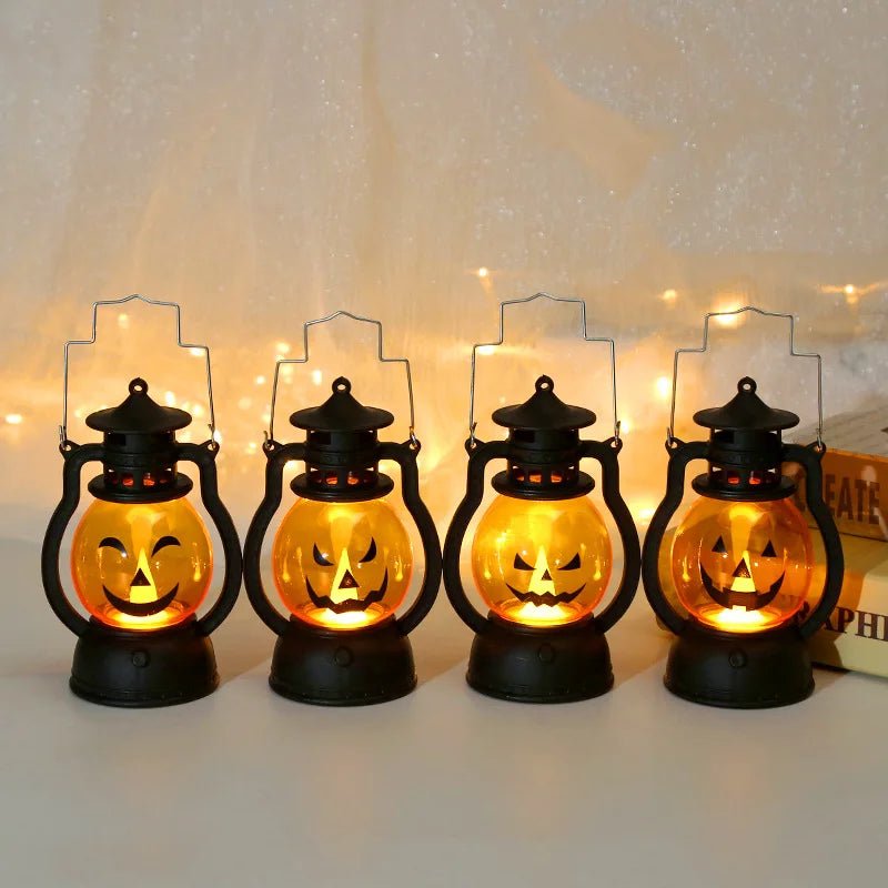 Lanterne LED citrouille Halloween façon lampe à huile – vue 4 | Les Secrets de Léa