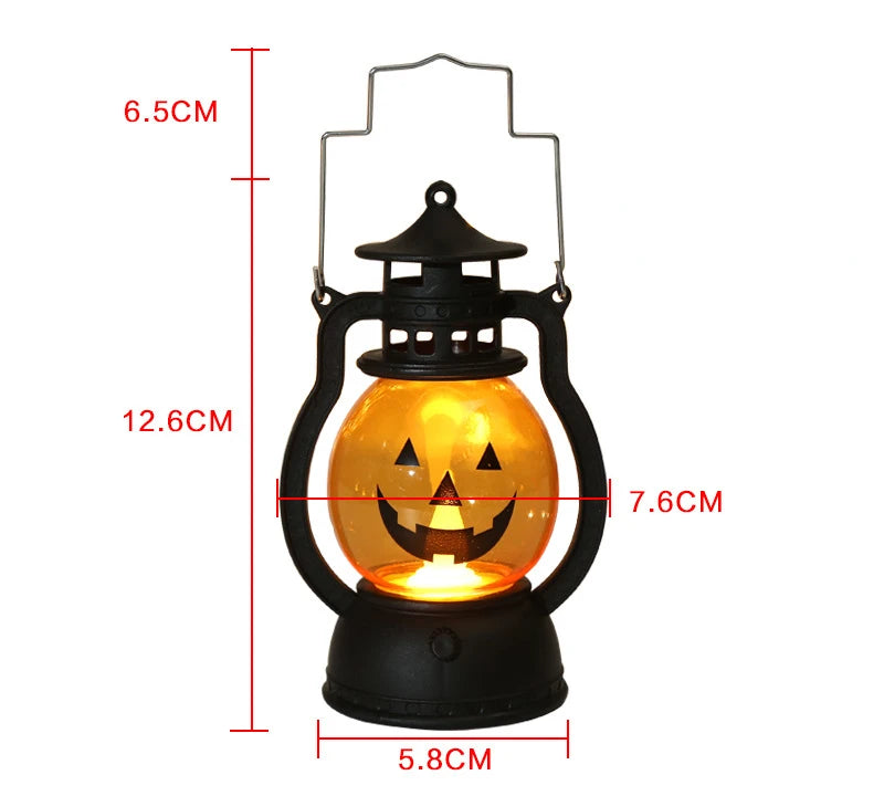 Lanterne LED citrouille Halloween façon lampe à huile – vue 6 | Les Secrets de Léa