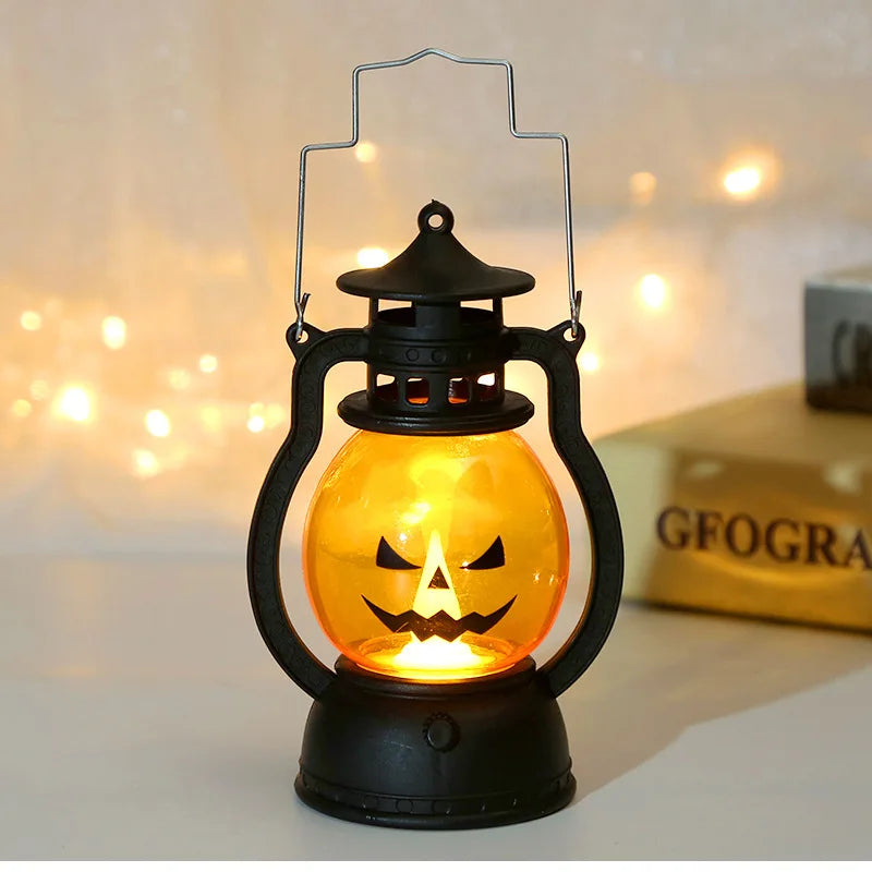 Lanterne LED citrouille Halloween façon lampe à huile – vue 8 | Les Secrets de Léa