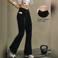 Legging évasé taille haute croisée avec poche – Femme – vue 7 | Les Secrets de Léa
