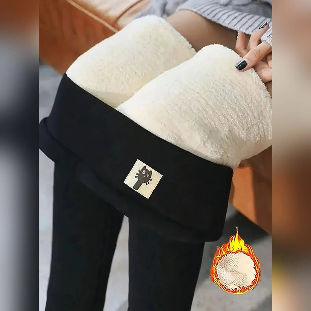 Legging polaire taille haute – Doublure effet agneau – vue 2 | Les Secrets de Léa