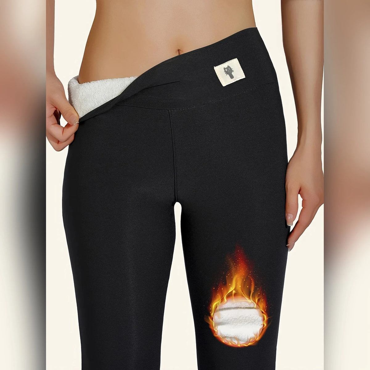 Legging polaire taille haute – Doublure effet agneau – vue 3 | Les Secrets de Léa