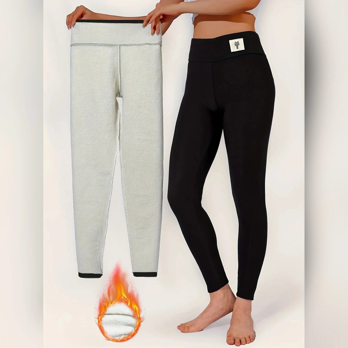 Legging polaire taille haute – Doublure effet agneau – vue 6 | Les Secrets de Léa