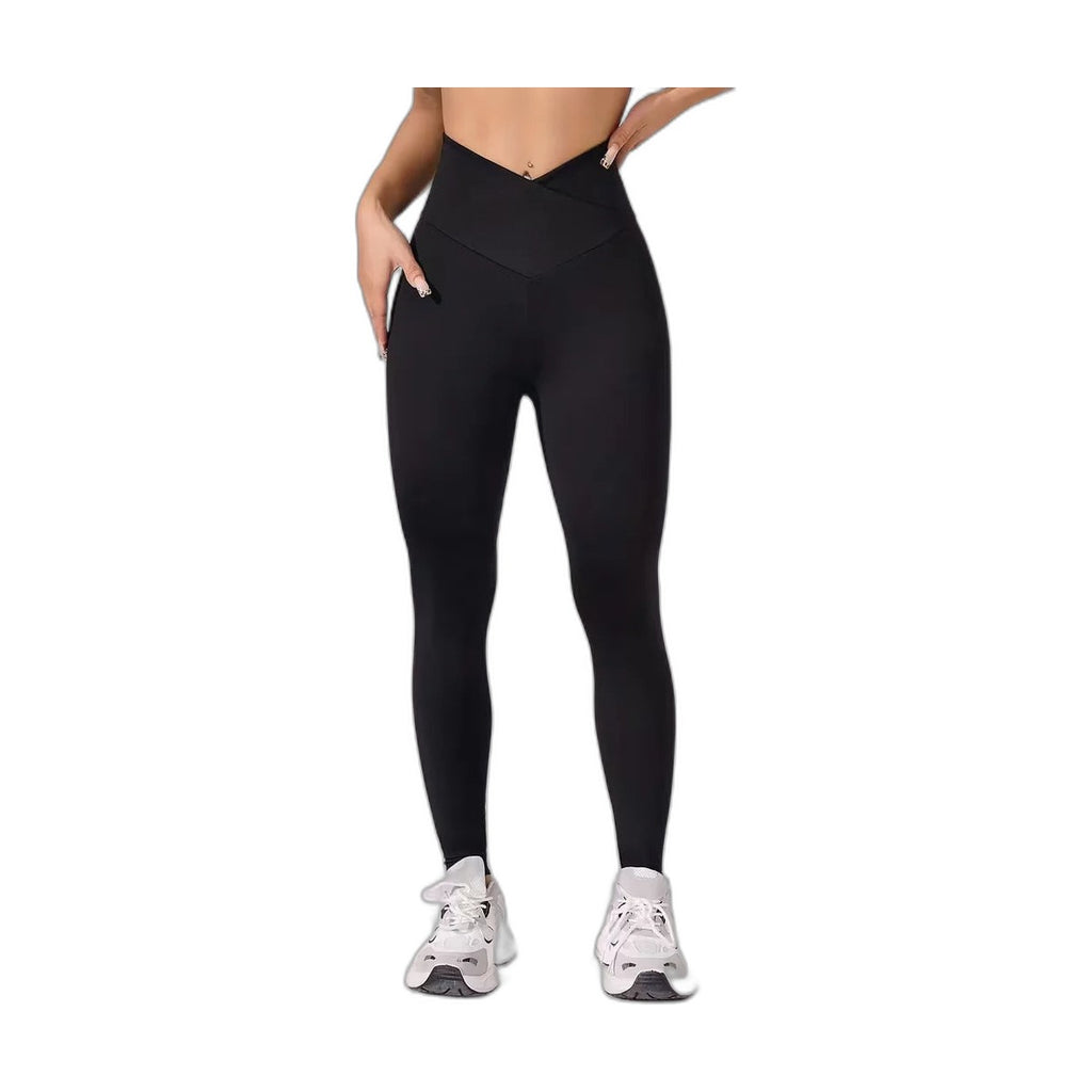 Legging de sport taille haute croisée – 3 coloris