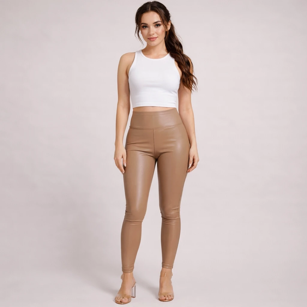Leggings Cuir PU Noir Taille Haute Serpent - LSDLBoutique
