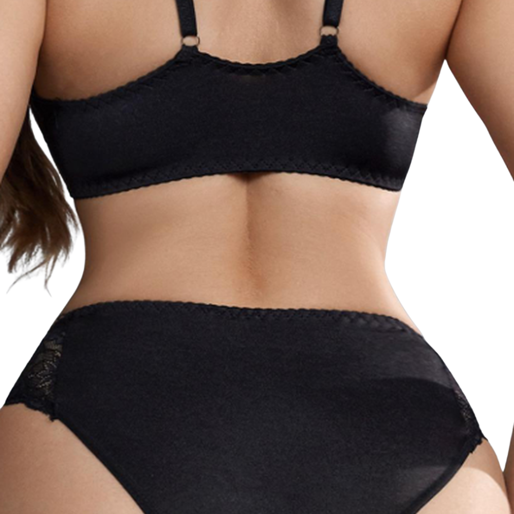 Les Secrets de Léa – Ensemble lingerie noir en dentelle à ouverture frontale – Émilie - LSDLBoutique