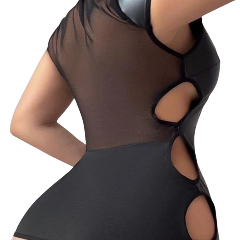 Les Secrets de Léa – robe sexy simili cuir découpes – Mia - LSDLBoutique