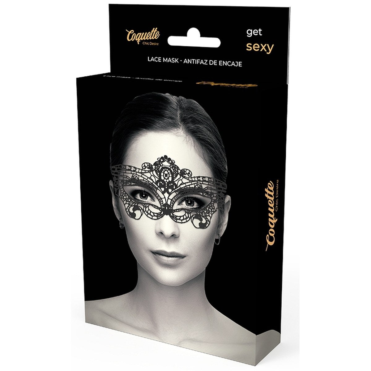 Masque en dentelle Chic noir – Coquette, vue 2